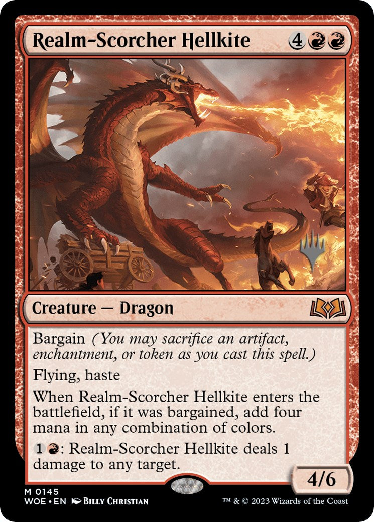 Realm-Scorcher Hellkite (Promo Pack) [Wilds of Eldraine Promos] | Odin's Place