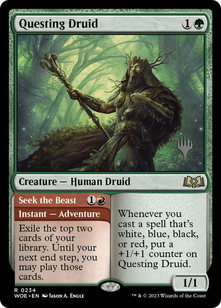 Questing Druid (Promo Pack) [Wilds of Eldraine Promos] | Odin's Place