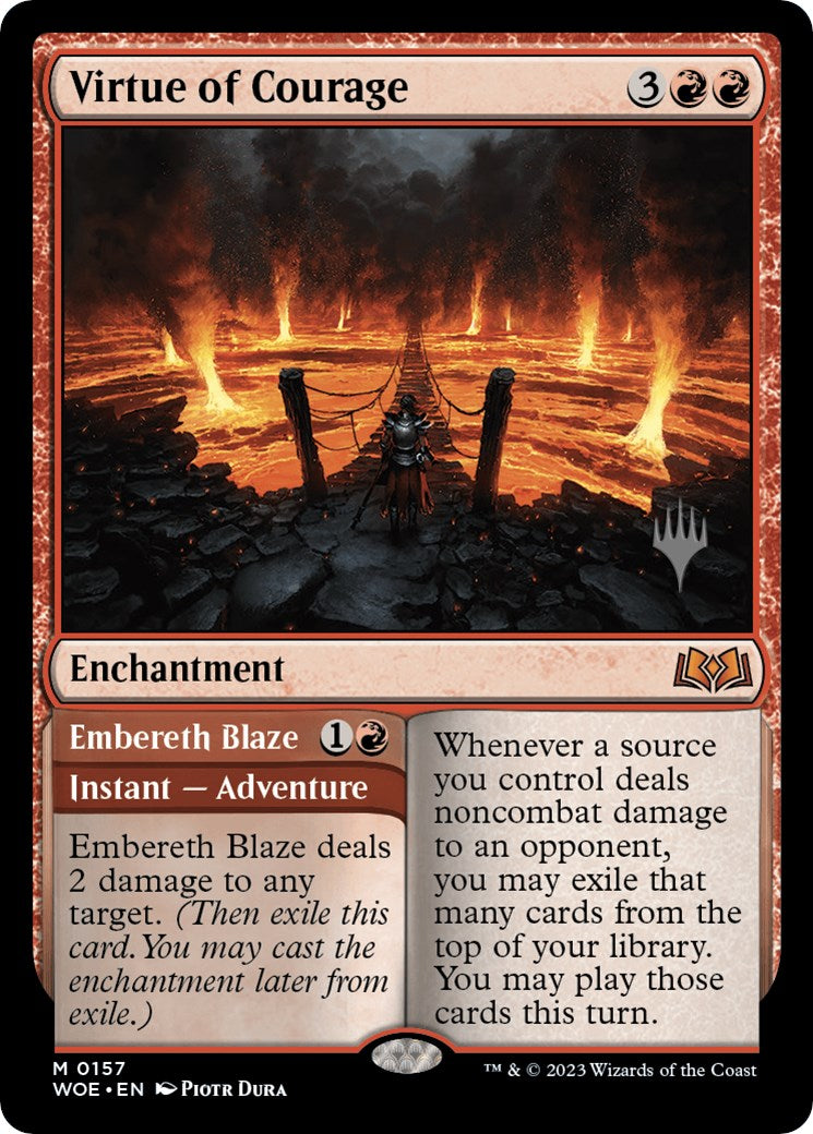 Virtue of Courage //Embereth Blaze (Promo Pack) [Wilds of Eldraine Promos] | Odin's Place