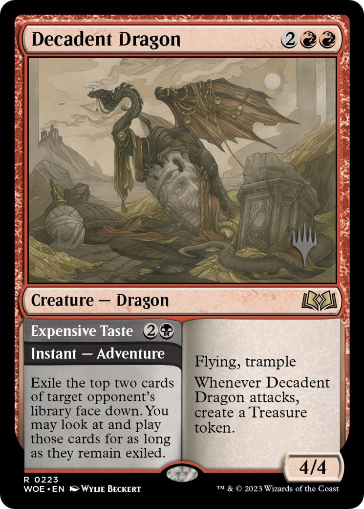 Decadent Dragon // Expensive Taste (Promo Pack) [Wilds of Eldraine Promos] | Odin's Place