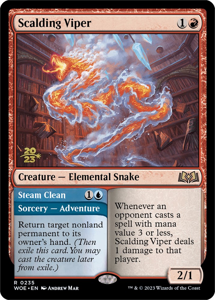Scalding Viper [Wilds of Eldraine Prerelease Promos] | Odin's Place