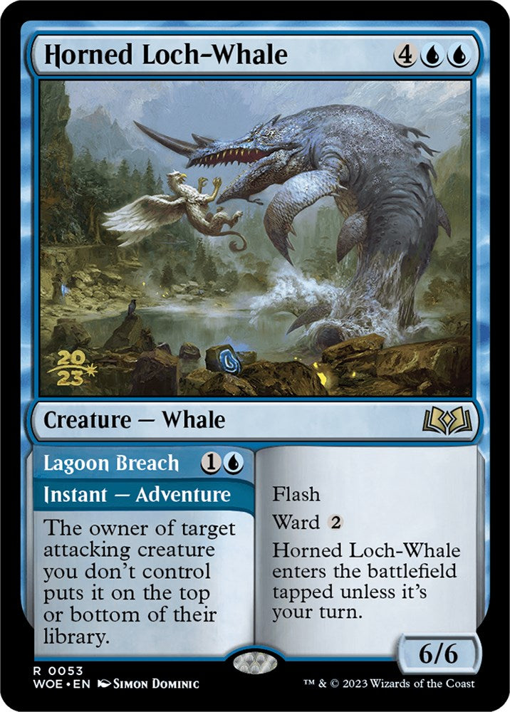Horned Loch-Whale // Lagoon Breach [Wilds of Eldraine Prerelease Promos] | Odin's Place