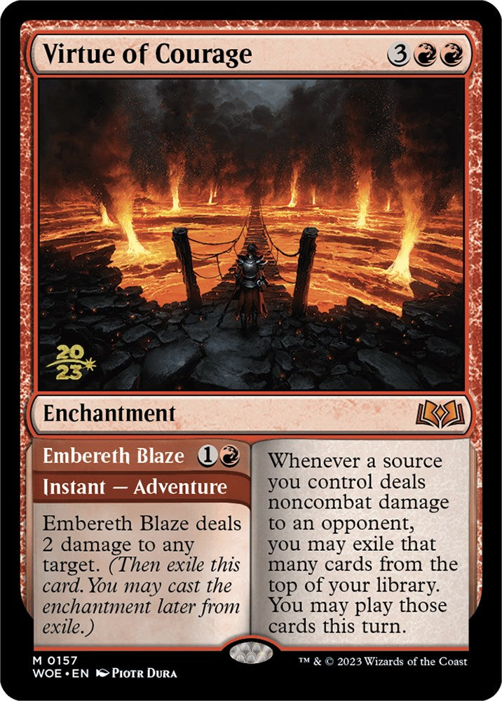 Virtue of Courage //Embereth Blaze (Promo Pack) [Wilds of Eldraine Promos] | Odin's Place