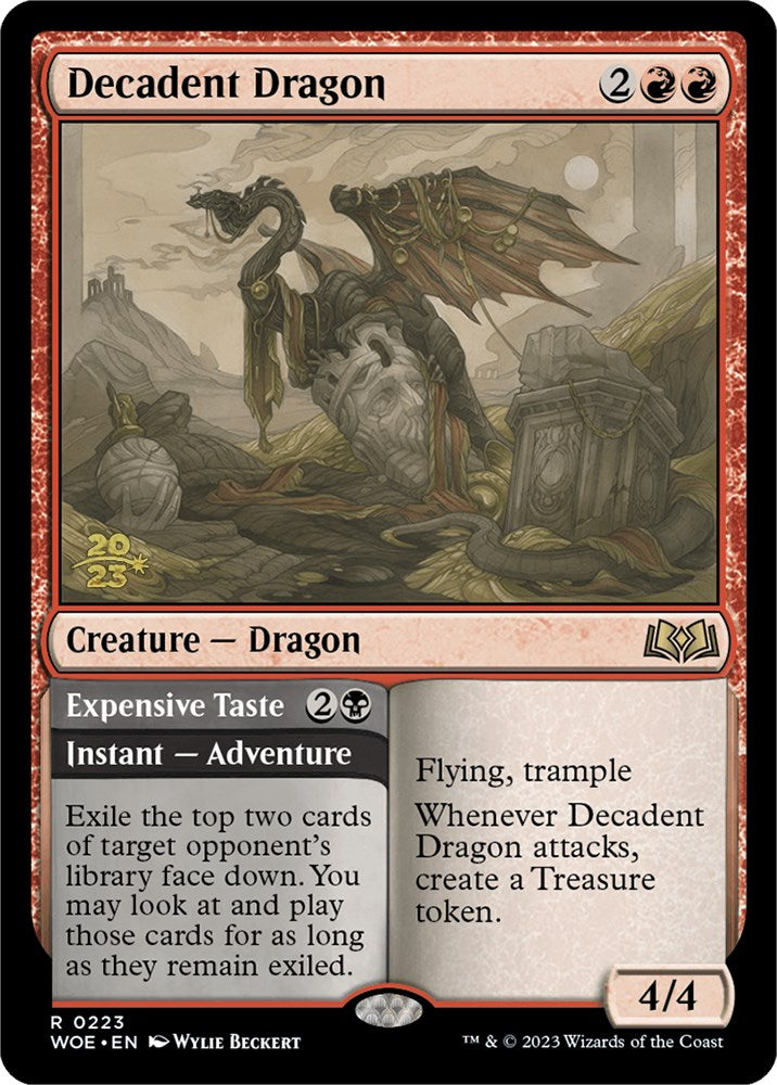 Decadent Dragon // Expensive Taste [Wilds of Eldraine Prerelease Promos] | Odin's Place