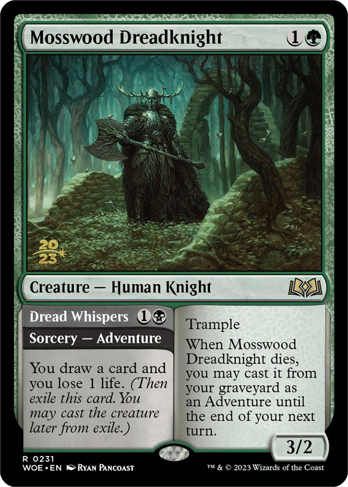 Mosswood Dreadknight // Dread Whispers [Wilds of Eldraine Prerelease Promos] | Odin's Place