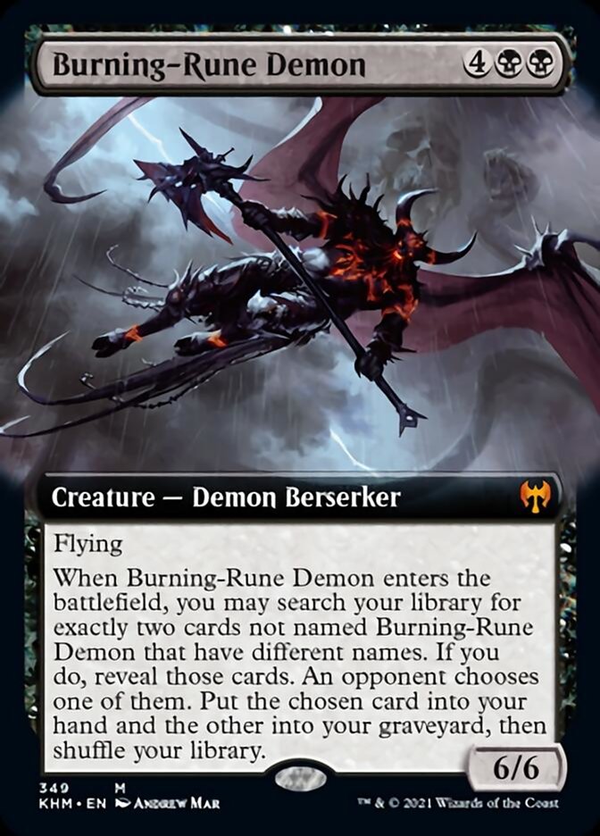 Burning-Rune Demon (Extended Art) [Kaldheim] | Odin's Place