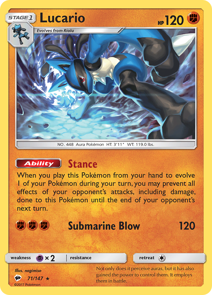Lucario (71/147) [Sun & Moon: Burning Shadows] | Odin's Place