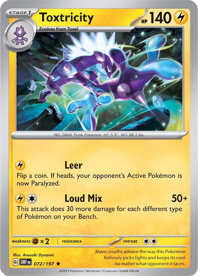 Toxtricity (072/197) (Theme Deck Exclusive) [Scarlet & Violet: Obsidian Flames] | Odin's Place