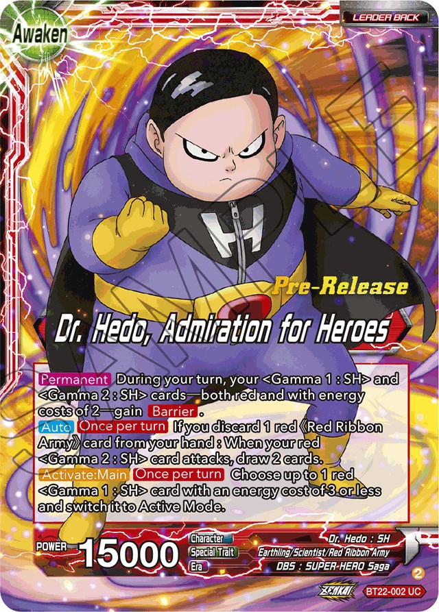 Dr. Hedo // Dr Hedo, Admiration for Heroes (BT22-002) [Critical Blow Prerelease Promos] | Odin's Place