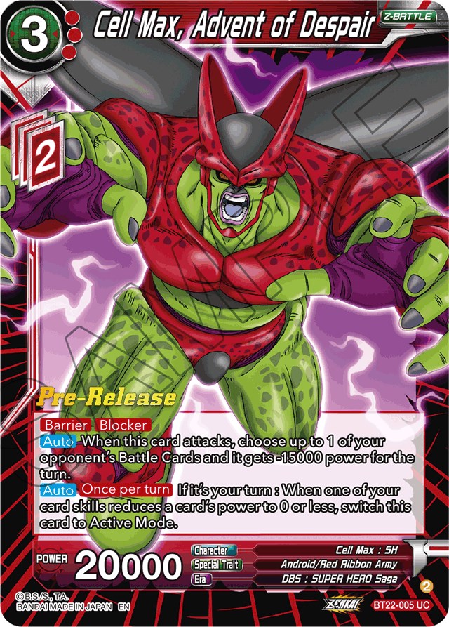 Cell Max, Advent of Despair (BT22-005) [Critical Blow Prerelease Promos] | Odin's Place