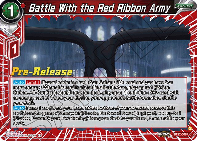 Battle With the Red Ribbon Army (BT22-006) [Critical Blow Prerelease Promos] | Odin's Place