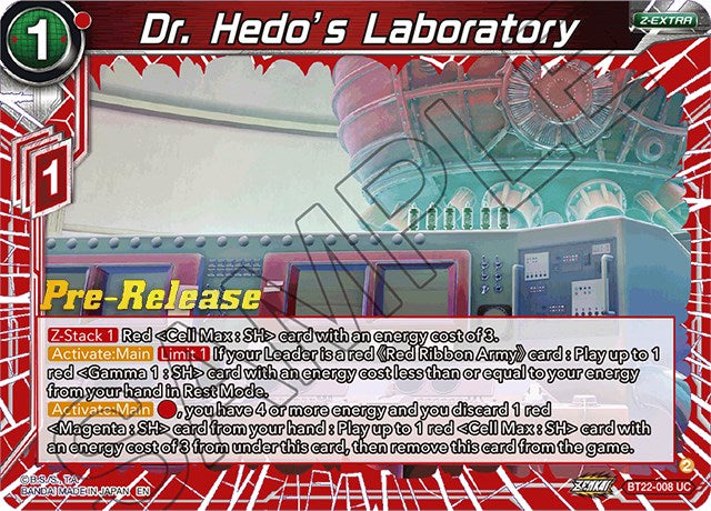 Dr. Hedo's Laboratory (BT22-008) [Critical Blow Prerelease Promos] | Odin's Place