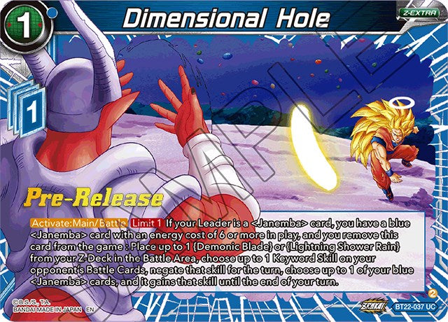 Dimensional Hole (BT22-037) [Critical Blow Prerelease Promos] | Odin's Place