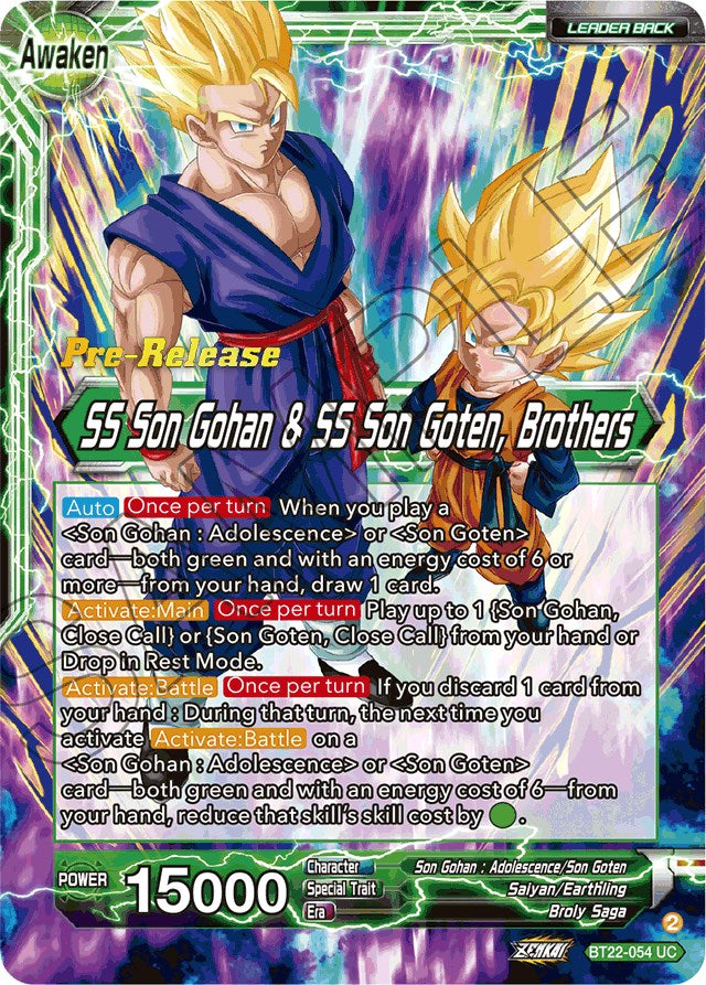 Son Goten // SS Son Gohan & SS Son Goten, Brothers (BT22-054) [Critical Blow Prerelease Promos] | Odin's Place