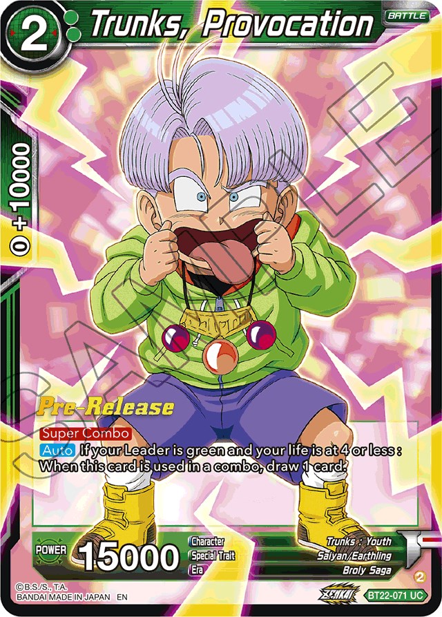 Trunks, Provocation (BT22-071) [Critical Blow Prerelease Promos] | Odin's Place