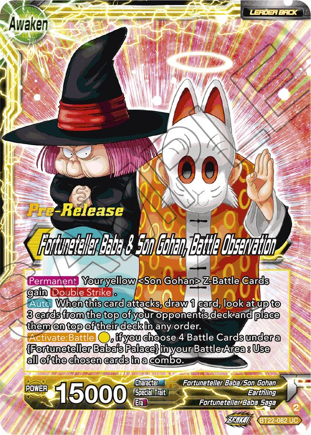 Fortuneteller Baba // Fortuneteller Baba & Son Gohan, Battle Observation (BT22-082) [Critical Blow Prerelease Promos] | Odin's Place
