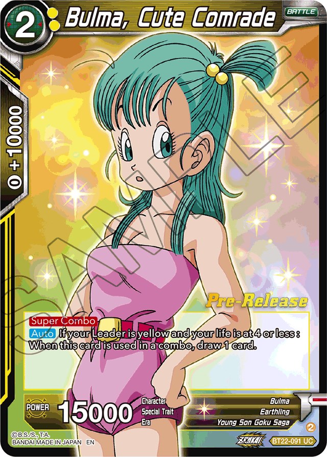 Bulma, Cute Comrade (BT22-091) [Critical Blow Prerelease Promos] | Odin's Place
