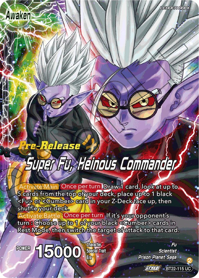 Fu // Super Fu, Heinous Commander (BT22-115) [Critical Blow Prerelease Promos] | Odin's Place