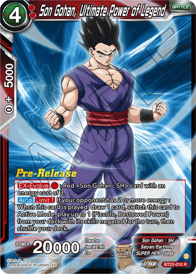 Son Gohan, Ultimate Power of Legend (BT22-010) [Critical Blow Prerelease Promos] | Odin's Place