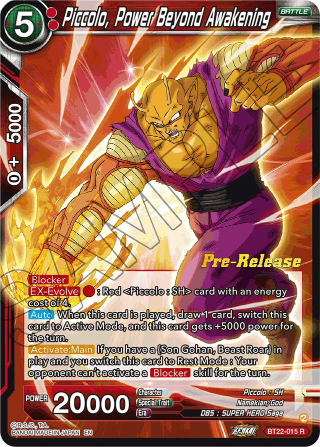 Piccolo, Power Beyond Awakening (BT22-015) [Critical Blow Prerelease Promos] | Odin's Place