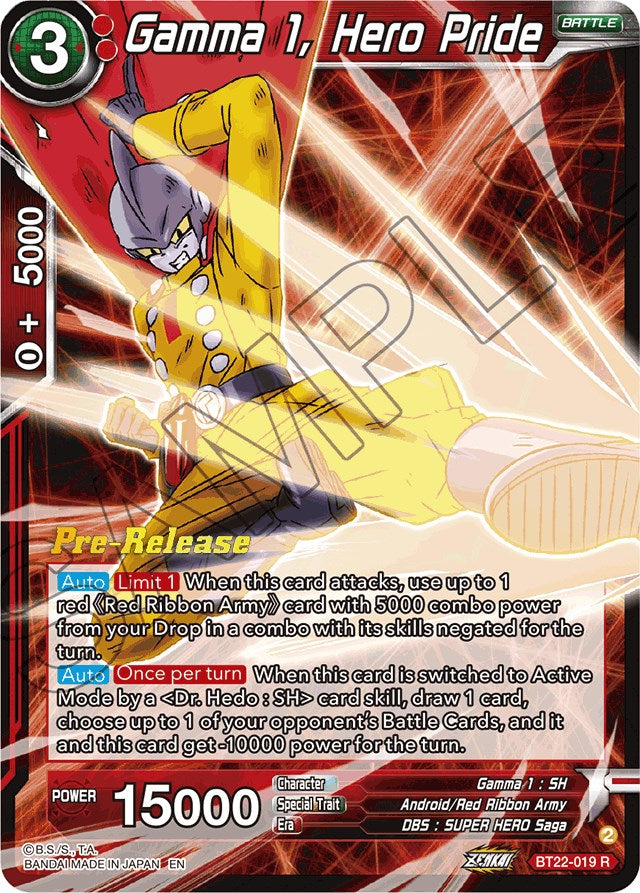 Gamma 1, Hero Pride (BT22-019) [Critical Blow Prerelease Promos] | Odin's Place
