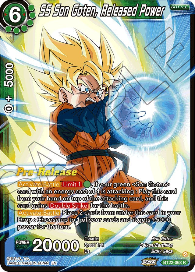 SS Son Goten, Released Power (BT22-068) [Critical Blow Prerelease Promos] | Odin's Place