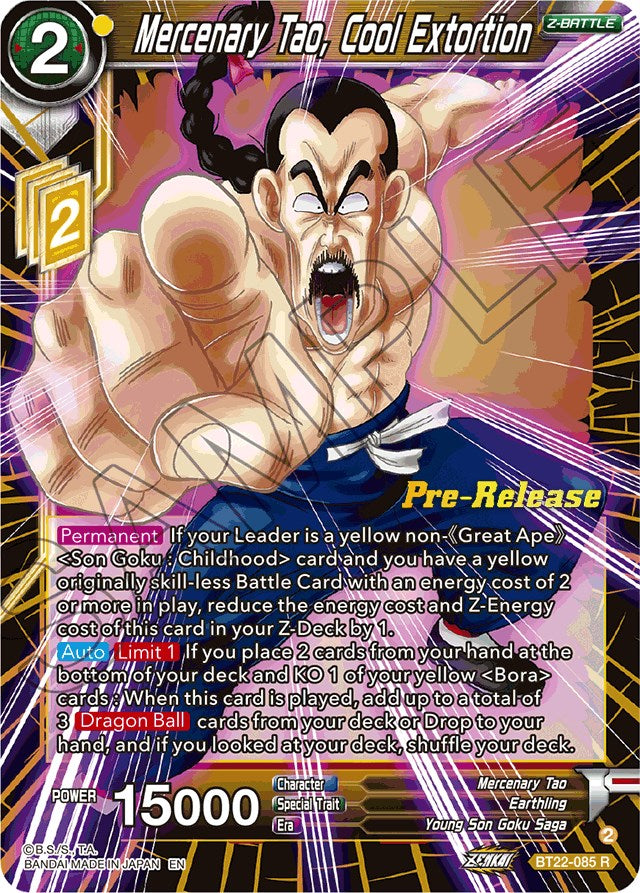 Mercenary Tao, Cool Extortion (BT22-085) [Critical Blow Prerelease Promos] | Odin's Place