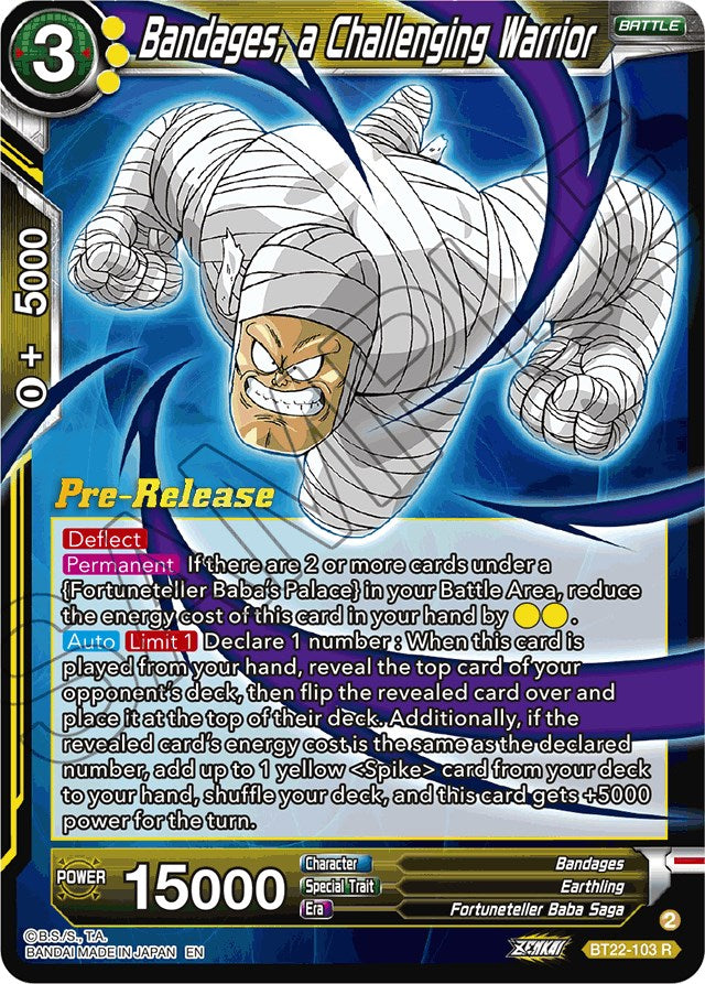 Bandages, a Challenging Warrior (BT22-103) [Critical Blow Prerelease Promos] | Odin's Place