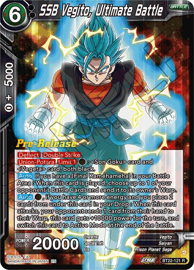 SSB Vegito, Ultimate Battle (BT22-121) [Critical Blow Prerelease Promos] | Odin's Place