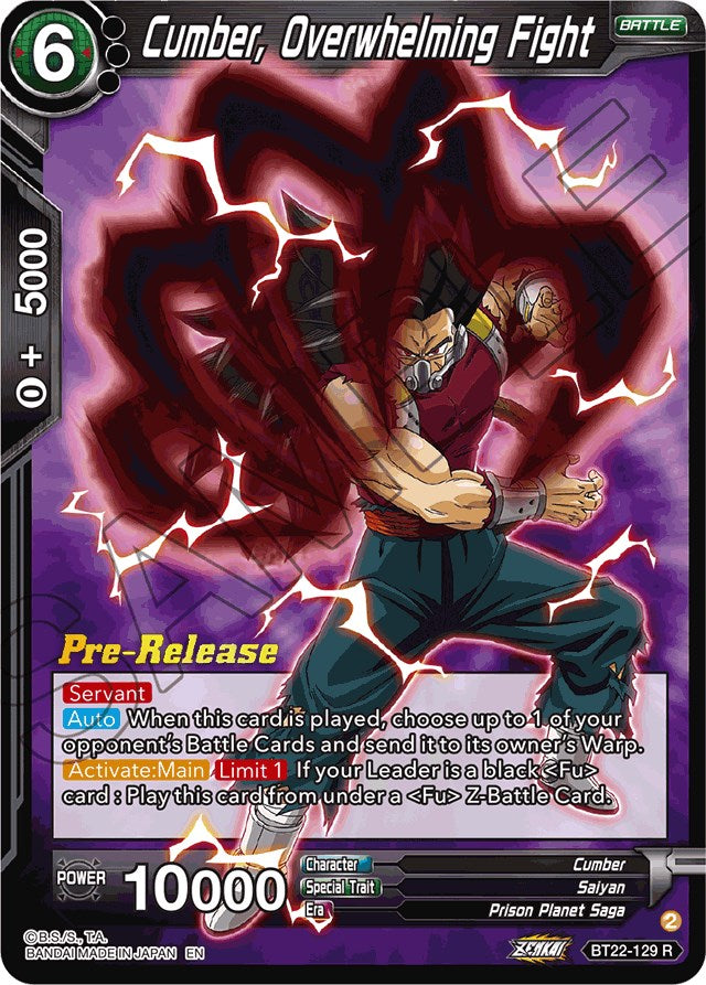 Cumber, Overwhelming Fight (BT22-129) [Critical Blow Prerelease Promos] | Odin's Place
