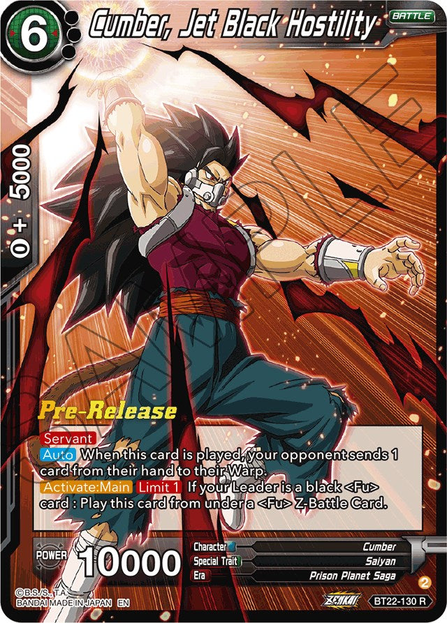 Cumber, Jet Black Hostility (BT22-130) [Critical Blow Prerelease Promos] | Odin's Place