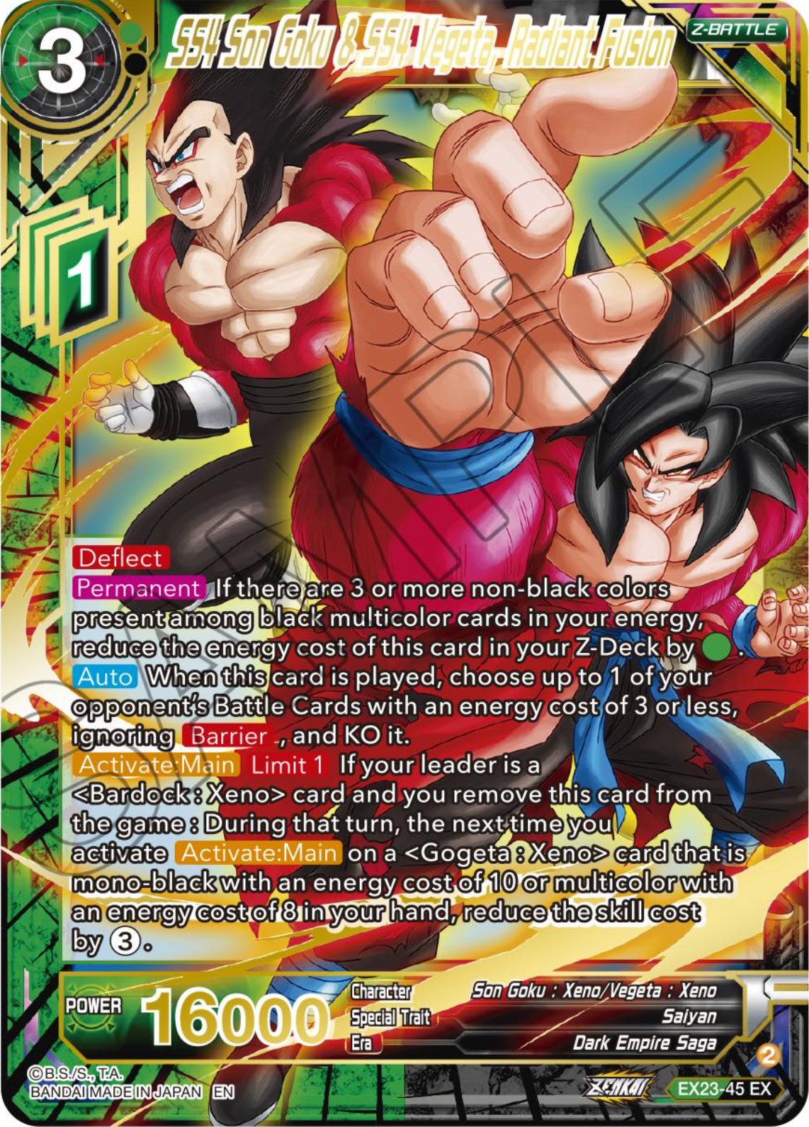 SS4 Son Goku & SS4 Vegeta, Radiant Fusion (EX23-45) [Premium Anniversary Box 2023] | Odin's Place