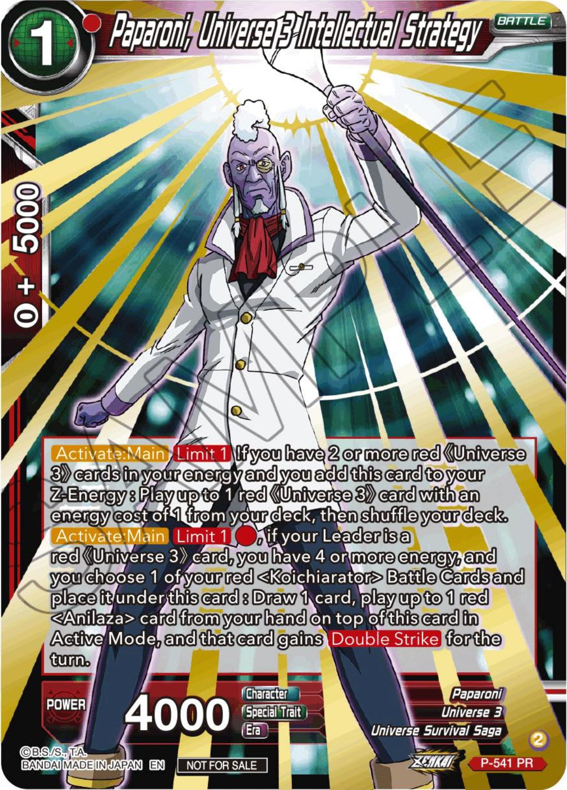 Paparoni, Universe 3 Intellectual Strategy (Championship Selection Pack 2023 Vol.3) (Holo) (P-541) [Tournament Promotion Cards] | Odin's Place