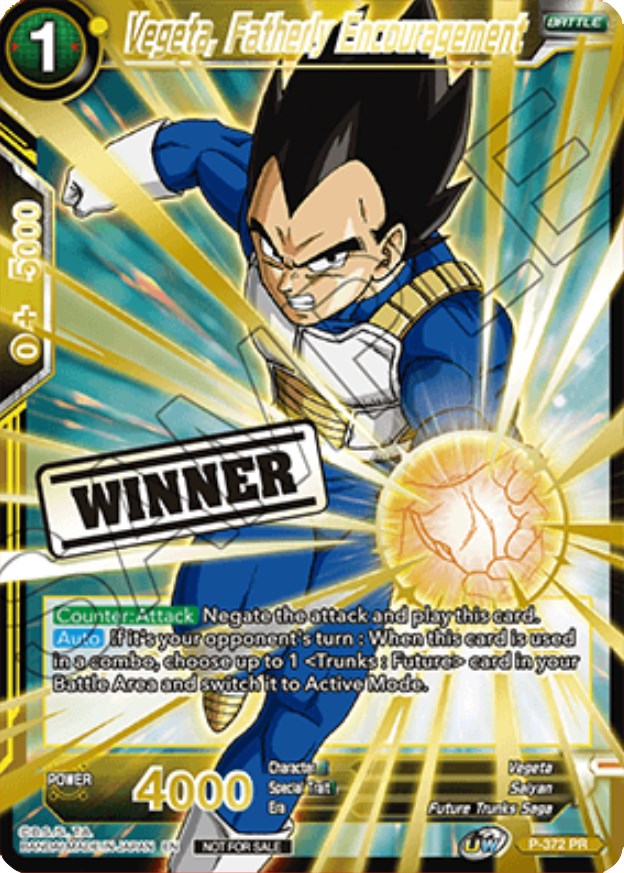 Vegeta, Fatherly Encouragement (Store Championship Winner Card 2023) (P-372) [Tournament Promotion Cards] | Odin's Place