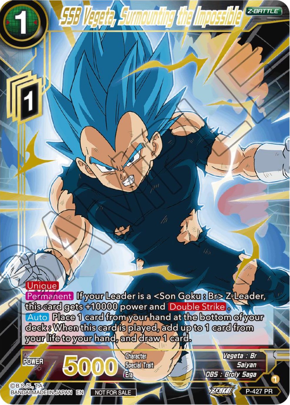 SSB Vegeta, Surmounting the Impossible (Alt. Art Card Set 2023 Vol. 3) (P-427) [Tournament Promotion Cards] | Odin's Place