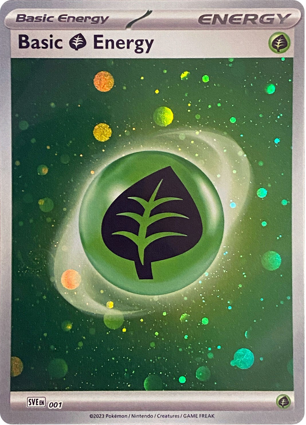Basic Grass Energy (001) (Cosmos Holo) [Scarlet & Violet: Base Set] | Odin's Place