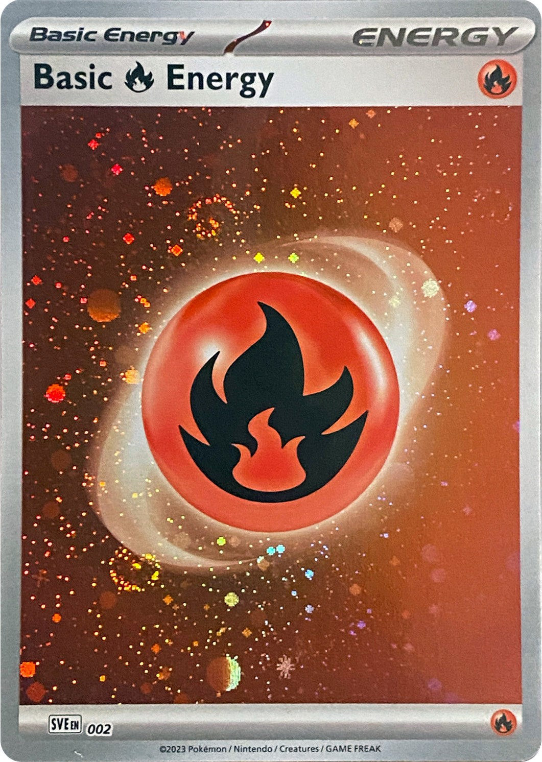 Basic Fire Energy (002) (Cosmos Holo) [Scarlet & Violet: Base Set] | Odin's Place