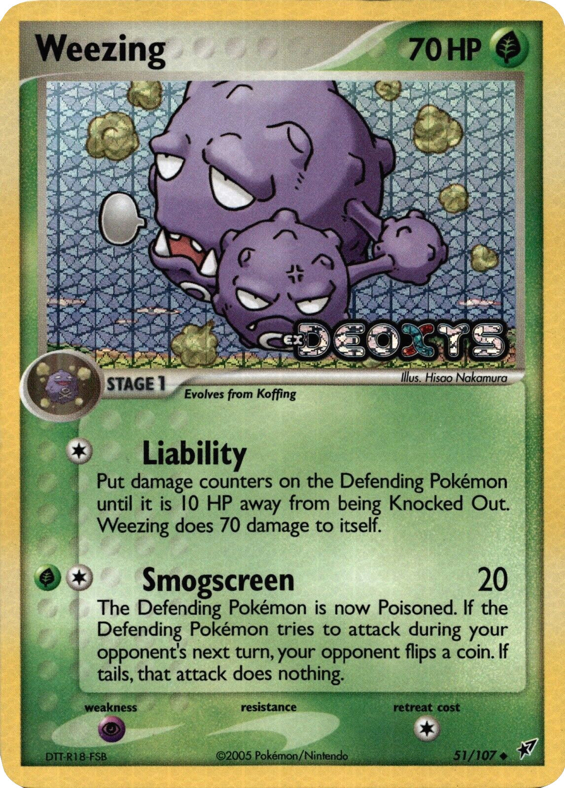 Weezing (51/107) (Stamped) [EX: Deoxys] | Odin's Place
