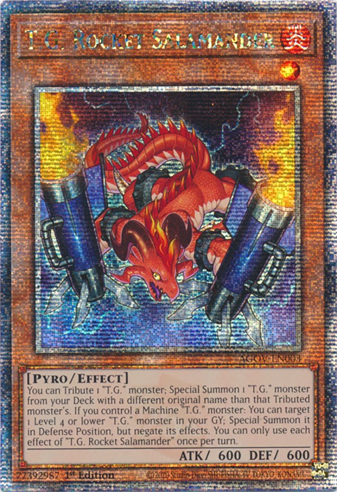T.G. Rocket Salamander (Quarter Century Secret Rare) [AGOV-EN003] Quarter Century Secret Rare | Odin's Place
