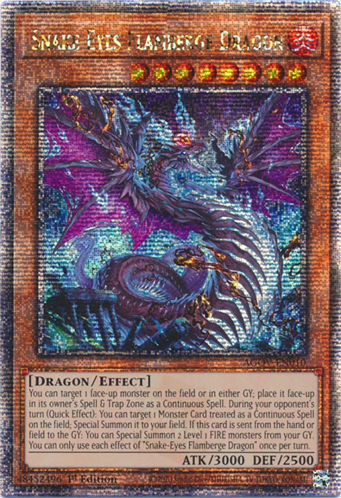 Snake-Eyes Flamberge Dragon (Quarter Century Secret Rare) [AGOV-EN010] Quarter Century Secret Rare | Odin's Place