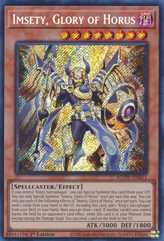 Imsety, Glory of Horus [AGOV-EN011] Secret Rare | Odin's Place