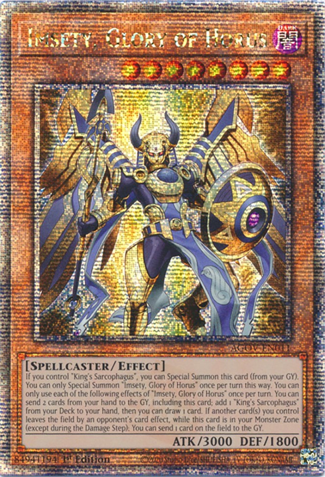 Imsety, Glory of Horus (Quarter Century Secret Rare) [AGOV-EN011] Quarter Century Secret Rare | Odin's Place