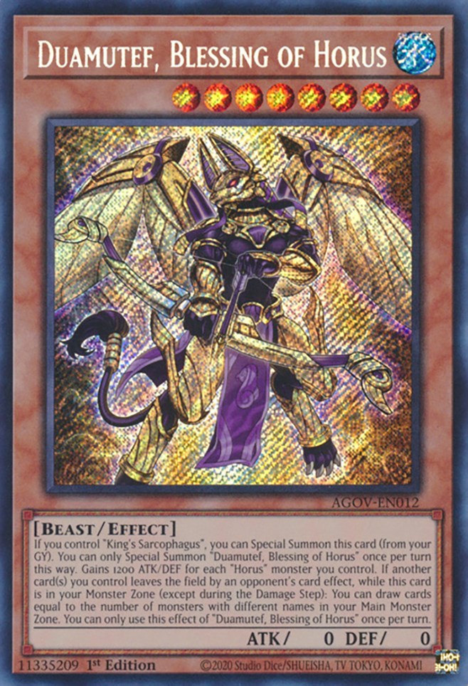 Duamutef, Blessing of Horus [AGOV-EN012] Secret Rare | Odin's Place