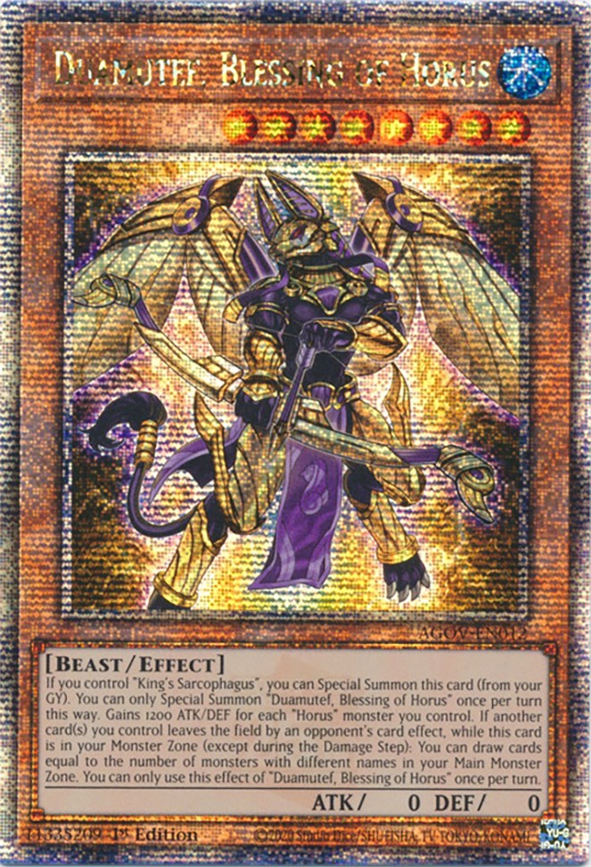Duamutef, Blessing of Horus (Quarter Century Secret Rare) [AGOV-EN012] Quarter Century Secret Rare | Odin's Place