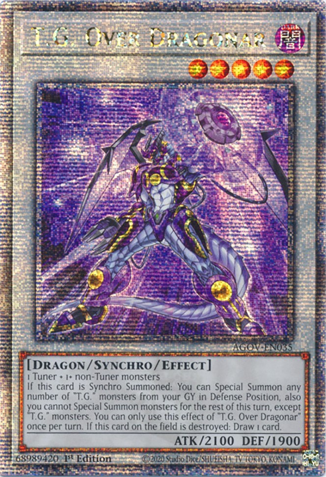 T.G. Over Dragonar (Quarter Century Secret Rare) [AGOV-EN035] Quarter Century Secret Rare | Odin's Place
