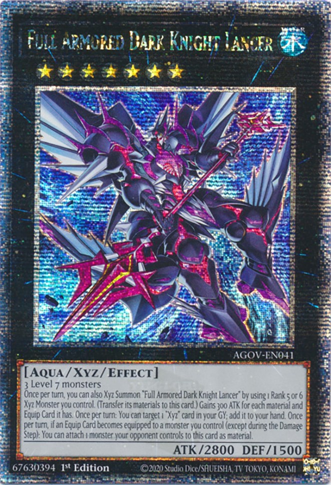 Full Armored Dark Knight Lancer (Quarter Century Secret Rare) [AGOV-EN041] Quarter Century Secret Rare | Odin's Place