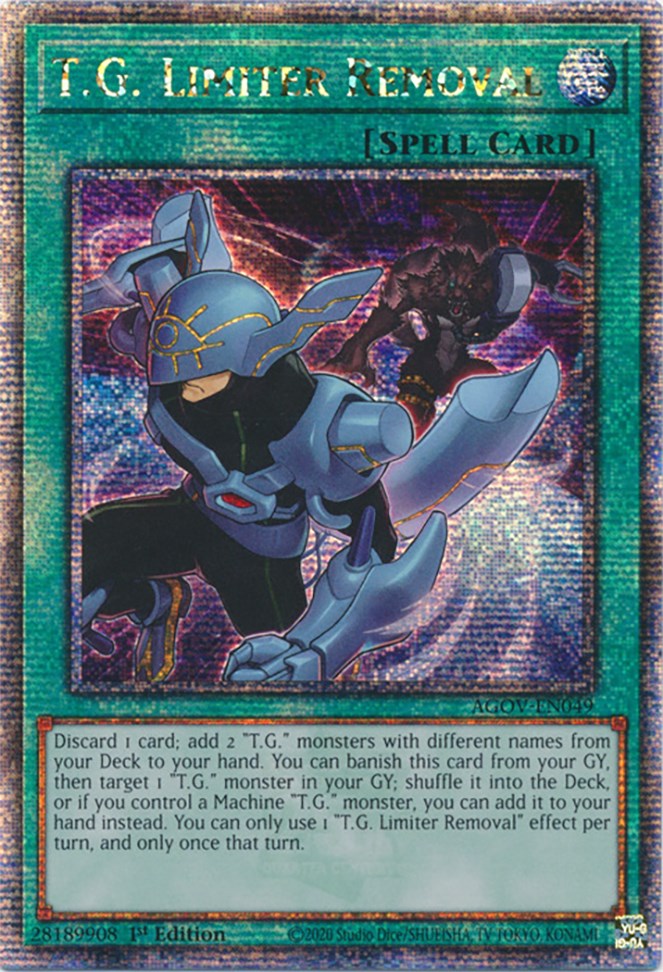 T.G. Limiter Removal (Quarter Century Secret Rare) [AGOV-EN049] Quarter Century Secret Rare | Odin's Place