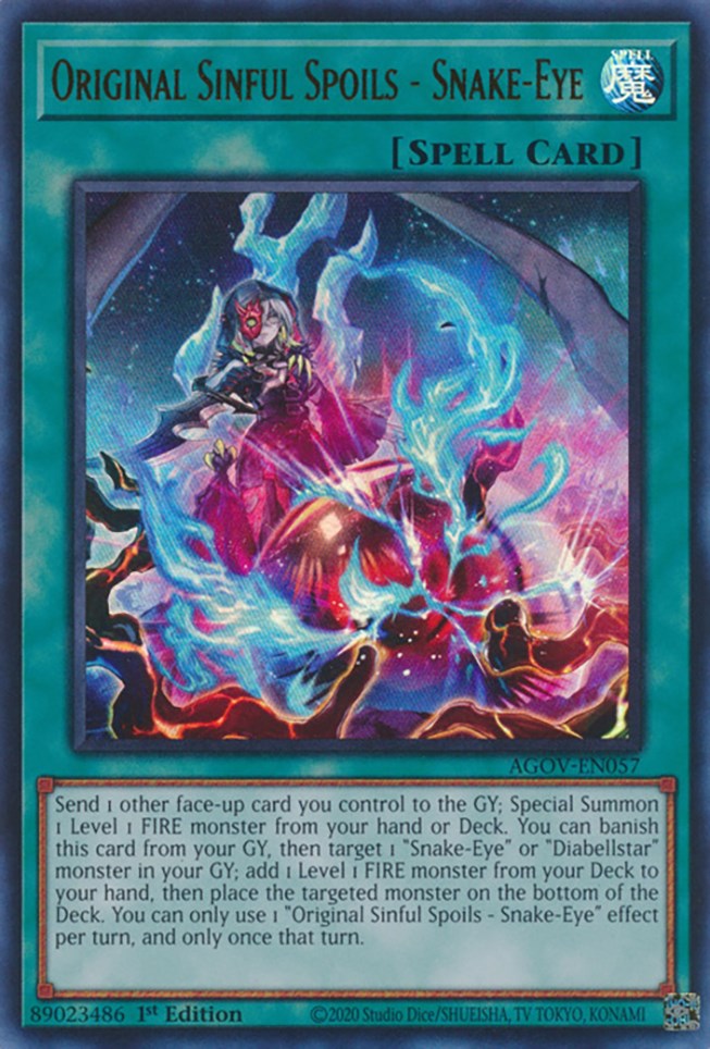 Original Sinful Spoils - Snake-Eye [AGOV-EN057] Ultra Rare | Odin's Place