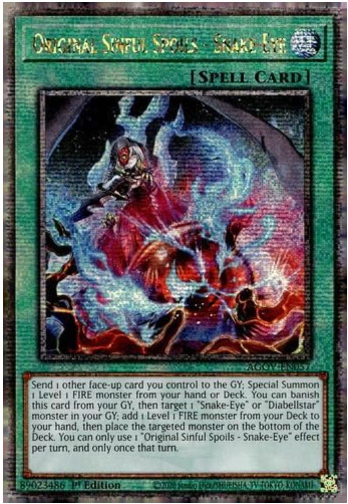 Original Sinful Spoils - Snake-Eye (Quarter Century Secret Rare) [AGOV-EN057] Quarter Century Secret Rare | Odin's Place
