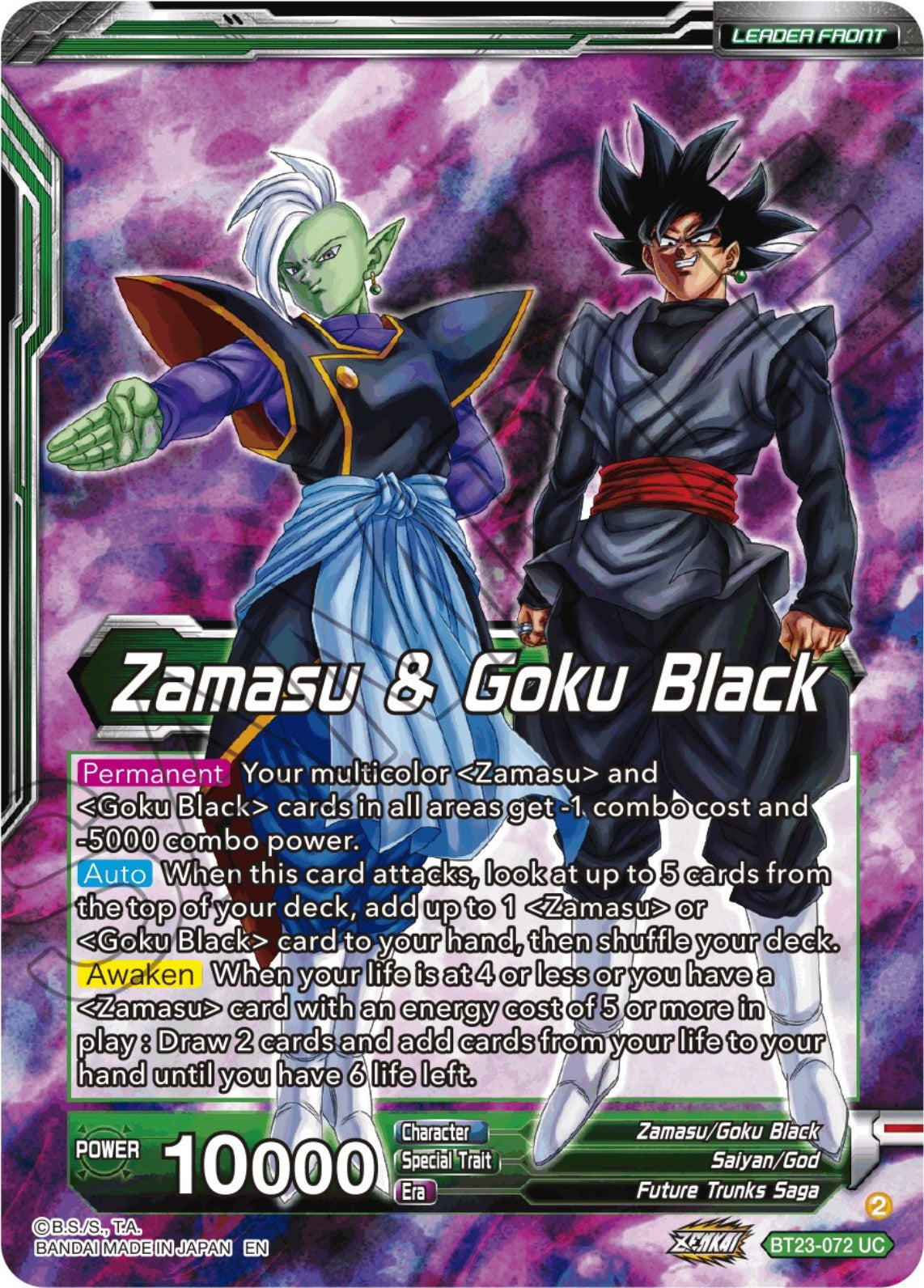 Zamasu & Goku Black // Zamasu & SS Rose Goku Black, Humanity's Destruction (BT23-072) [Perfect Combination] | Odin's Place